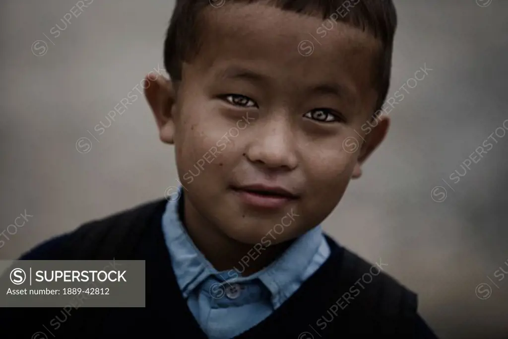 Pokhara, Nepal; Portrait of orphaned boy