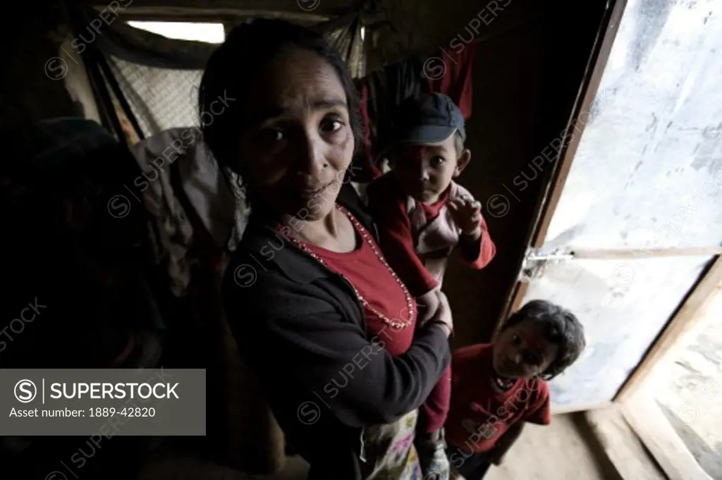 Pokhara, Nepal; Family living in poverty