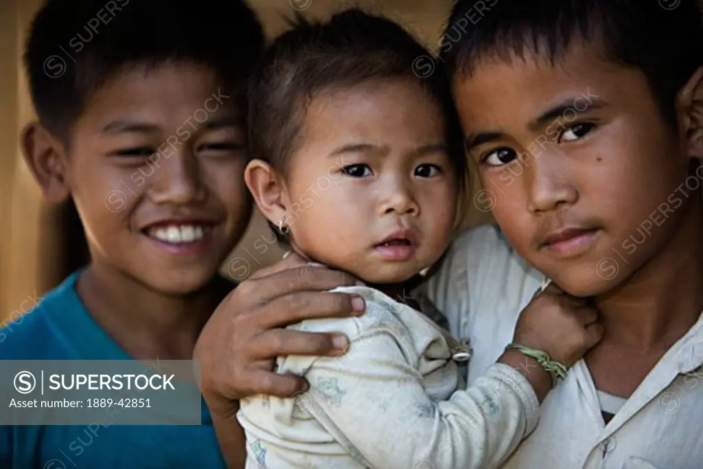 Luang Prabang, Laos; Portrait of young children
