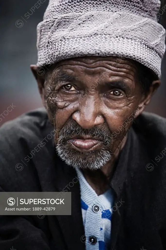 Pokhara, Nepal; Senior man at an 'aged shelter'