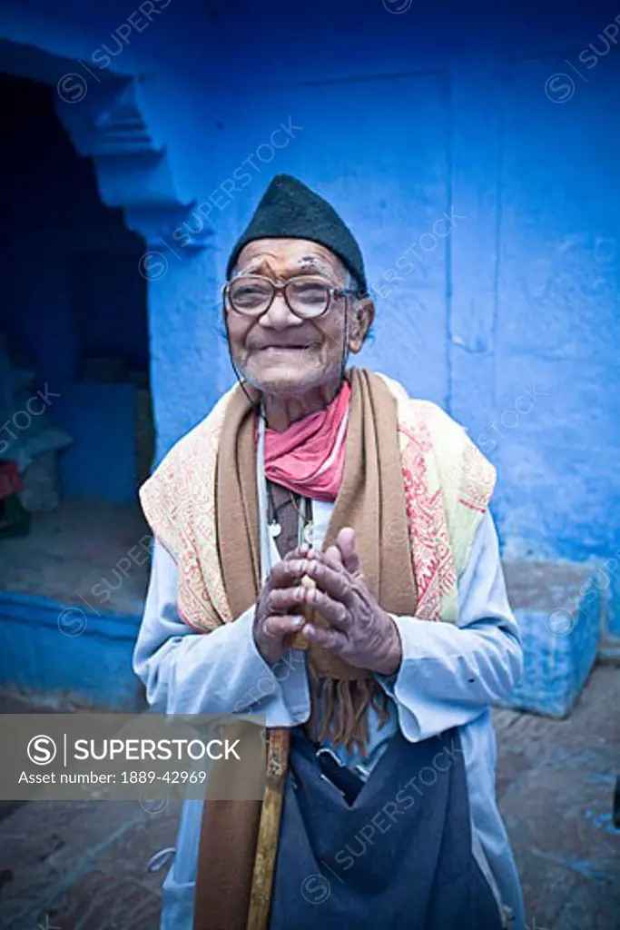 Jodhpur, India; Portrait of man smiling at camera