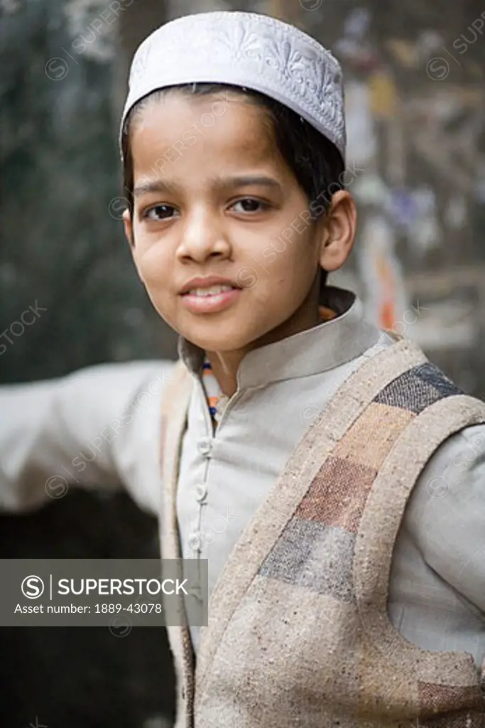 Delhi, India; Boy smiling at camera