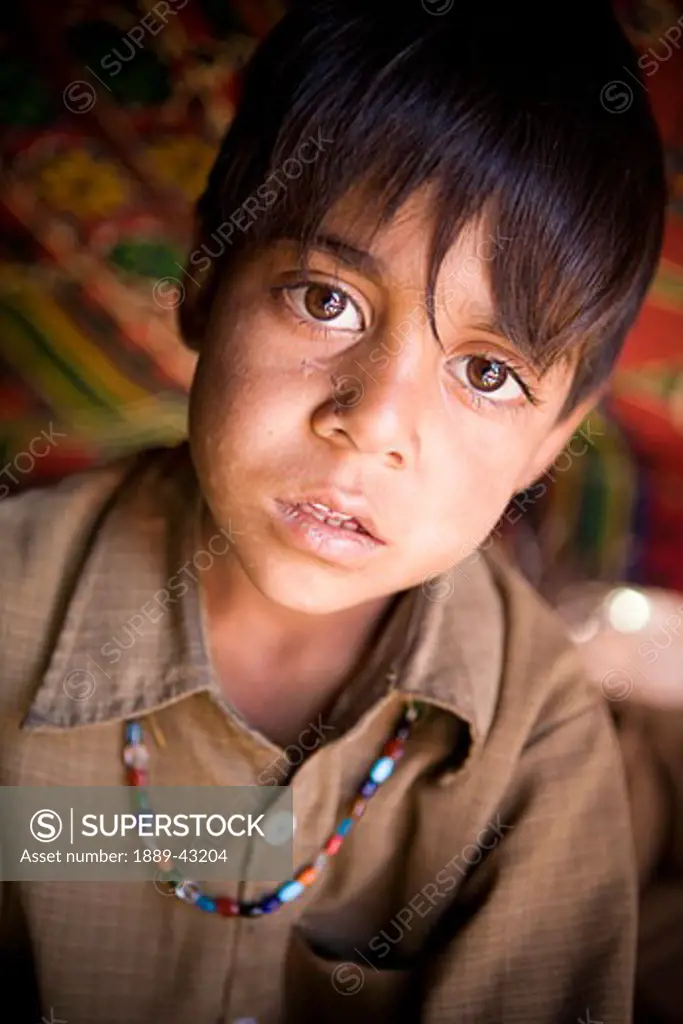 Lidderwat, Kashmir, India; Portrait of a boy