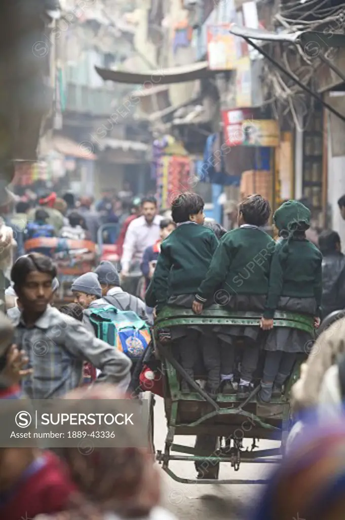 Old Delhi, India; View of a street scene