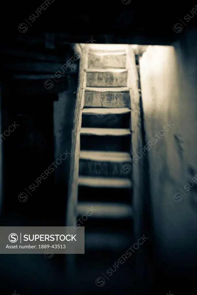 Ladakh, India; Staircase leading out of basement