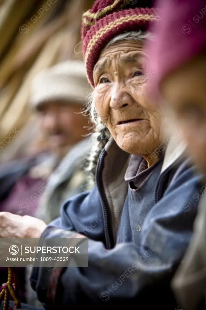 Ladakh, India; Portrait of senior woman