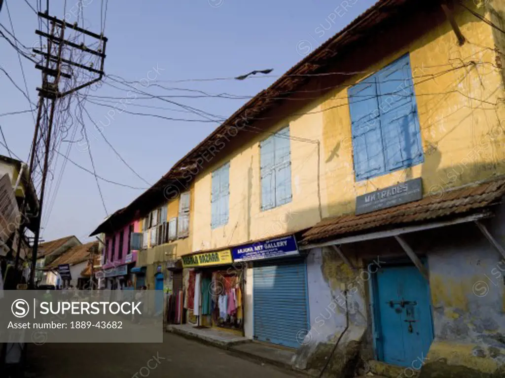 Jewtown,Cochin,Kerala,India;Run down but colorful shop fronts