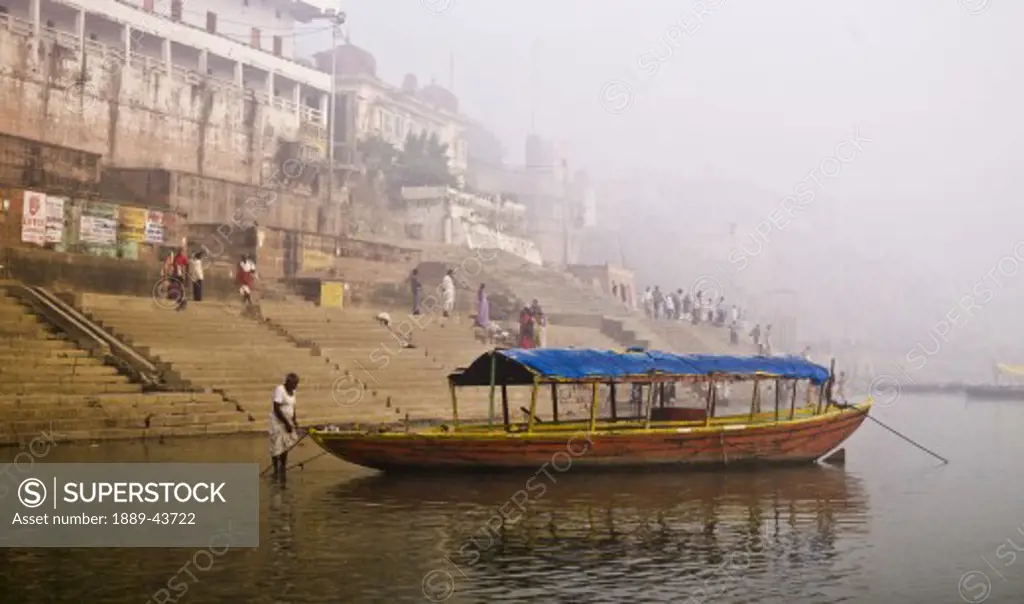 The Ganges,Varanasi,India;Water taxi on the river
