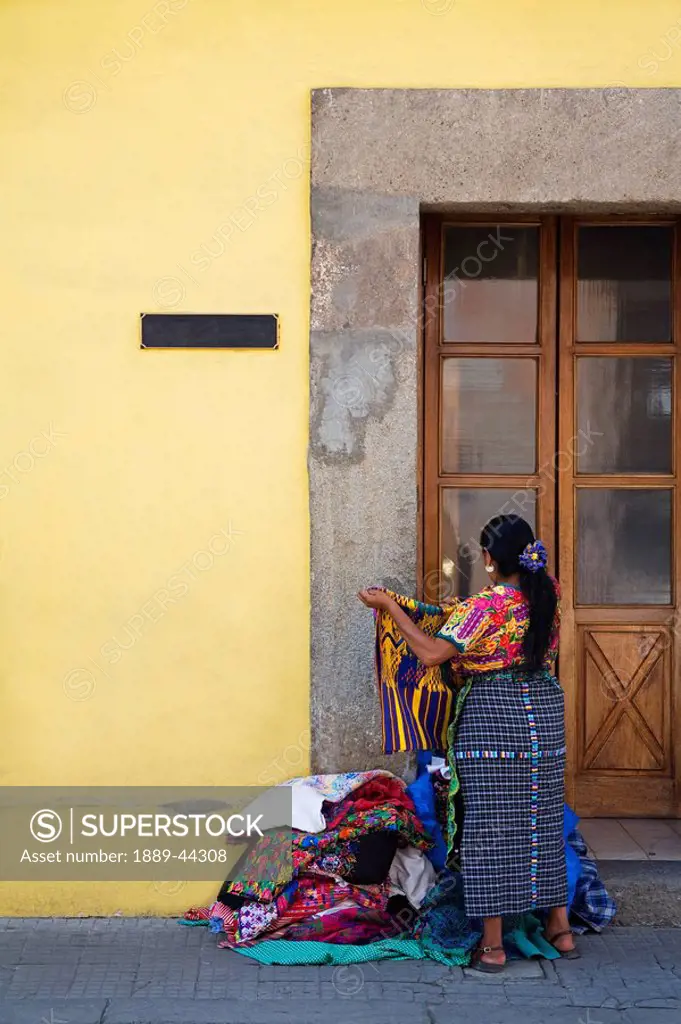 Woman selling crafts in Guatemala