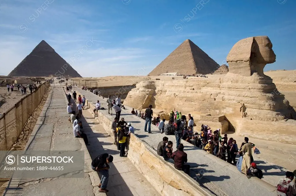 Tourists at the Sphinx and Pyramids