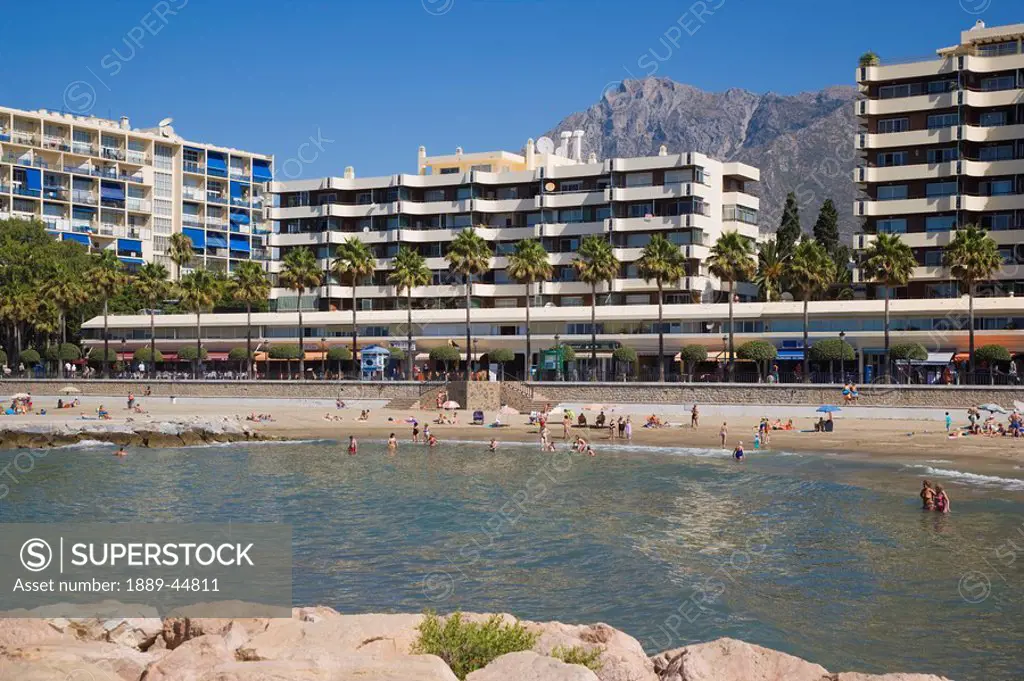 Scenic shot of a hotel on a beach