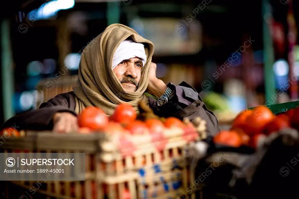 A man at an outdoor market