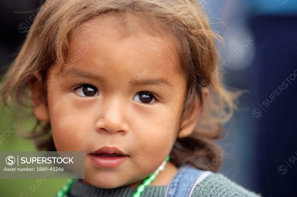 Portrait of young girl, Lima, Peru