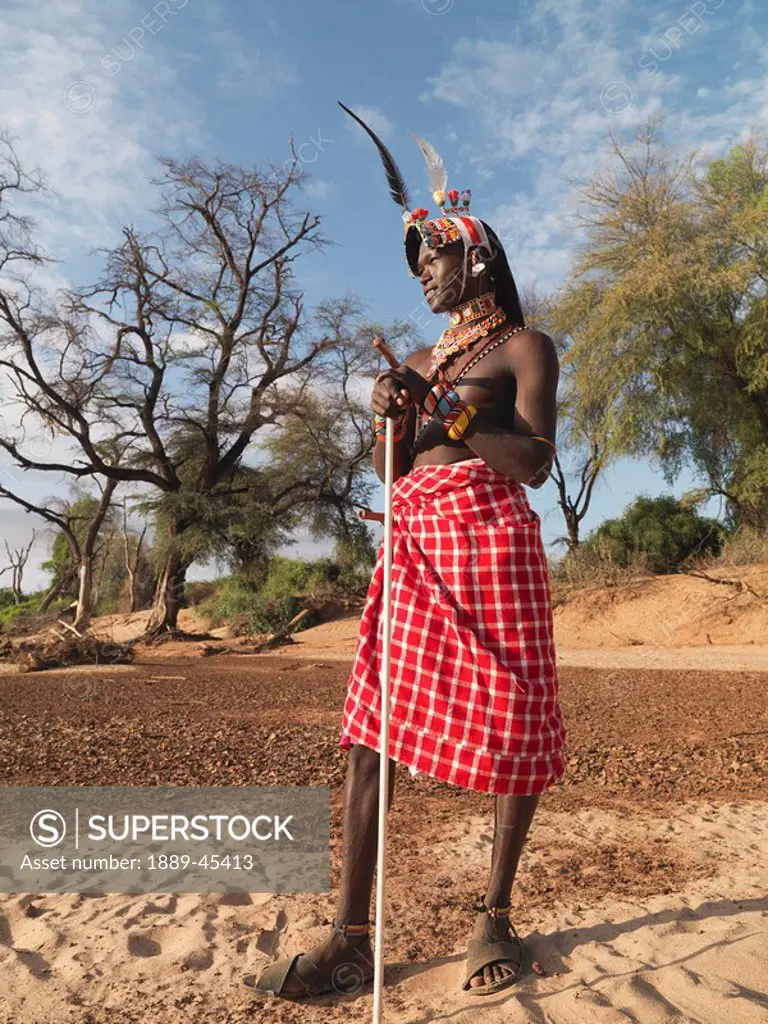 Samburu tribe member, Samburu National Reserve, Kenya, Africa