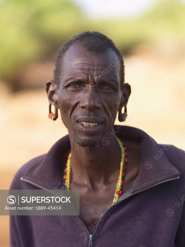 Male Samburu tribe member, Samburu National Reserve, Kenya, Africa