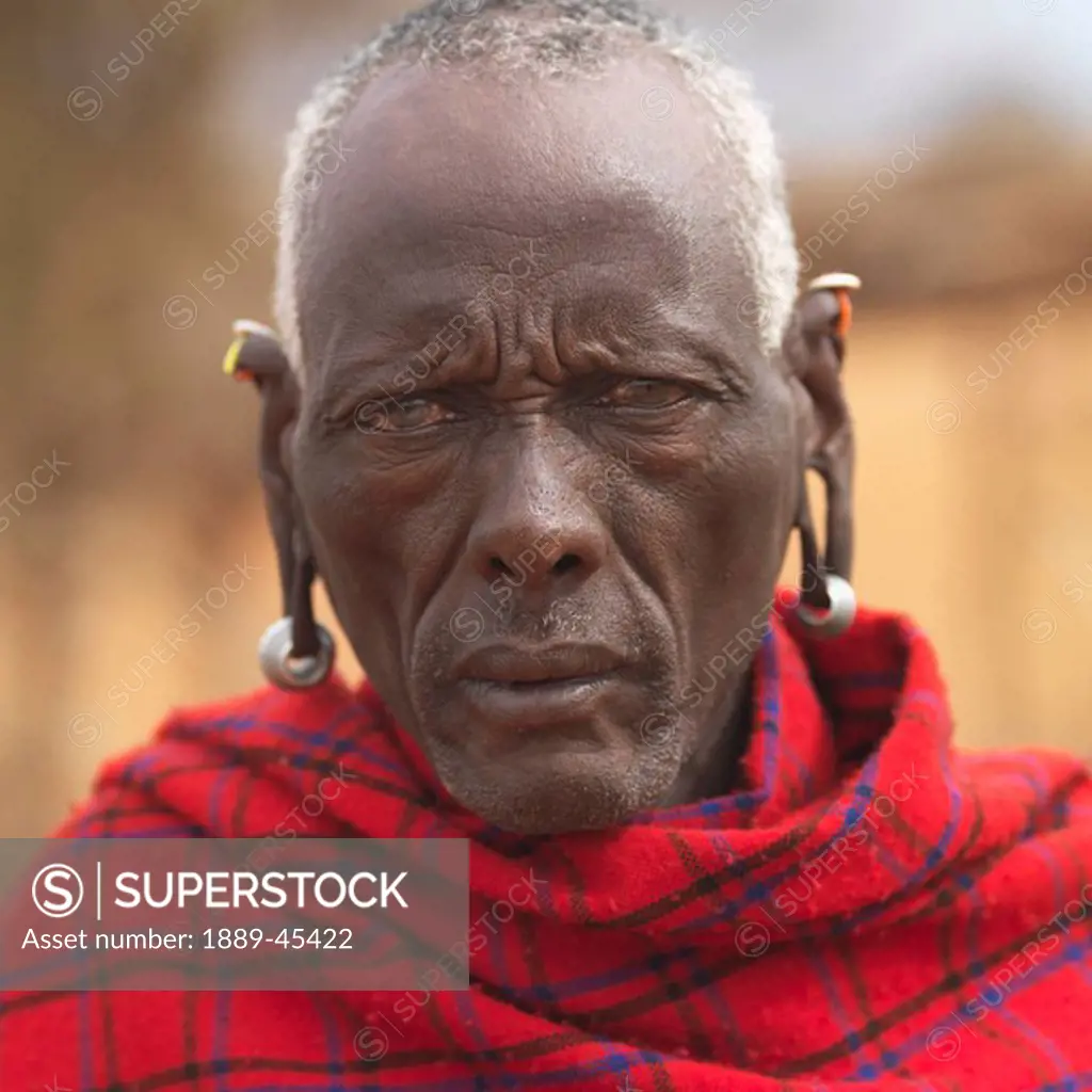 Man from a Maasai Village, Kenya, Africa