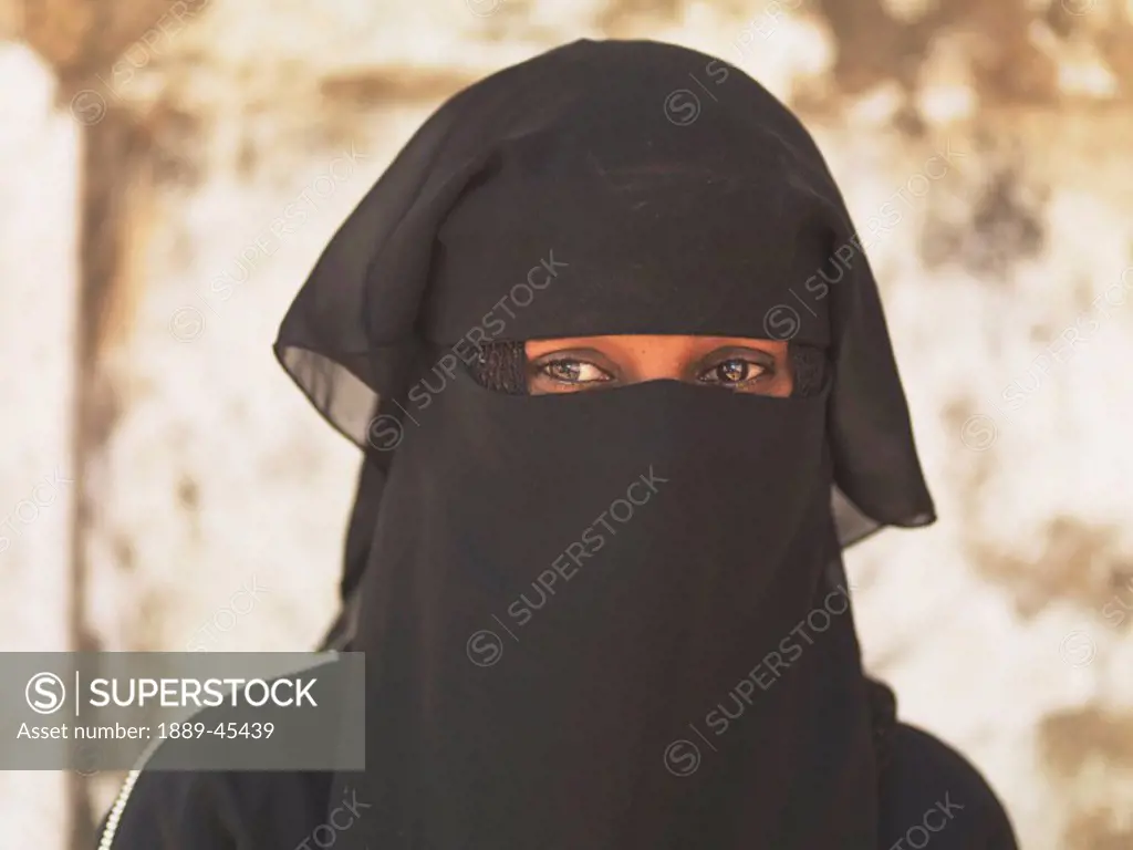 Muslim woman with head covering, Kenya, Africa