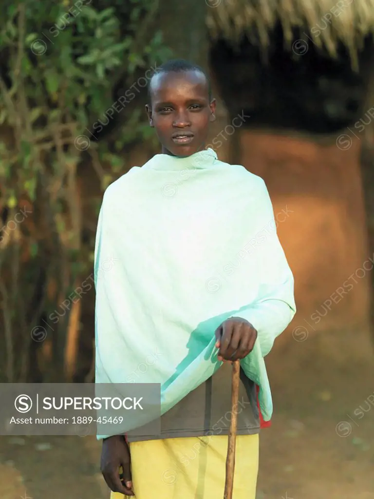 Male member of Samburu tribe, Samburu National Reserve, Kenya, Africa