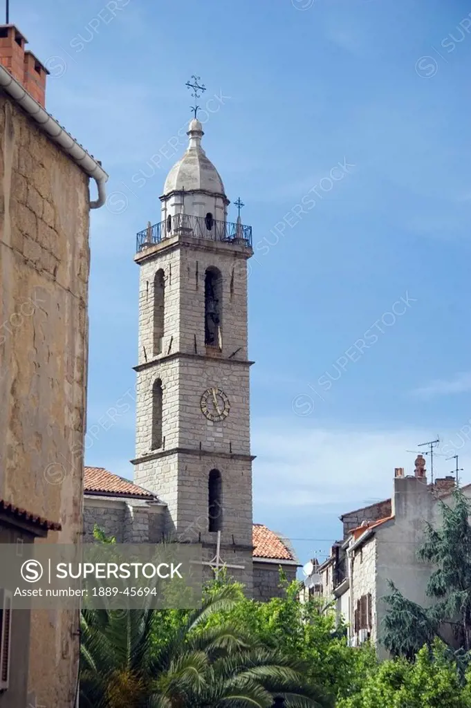 church bell tower, bonifacio, corsica, france