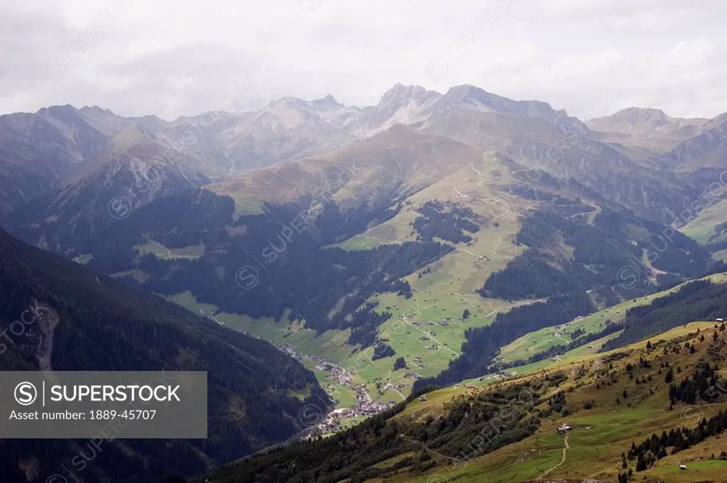 mayrhofen, tyrol, austria, alpine meadows and a view of the mountains