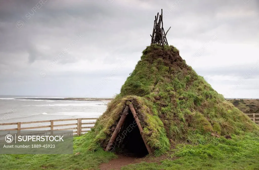 howick, northumberland, england, a grass_covered shelter shaped like a teepee