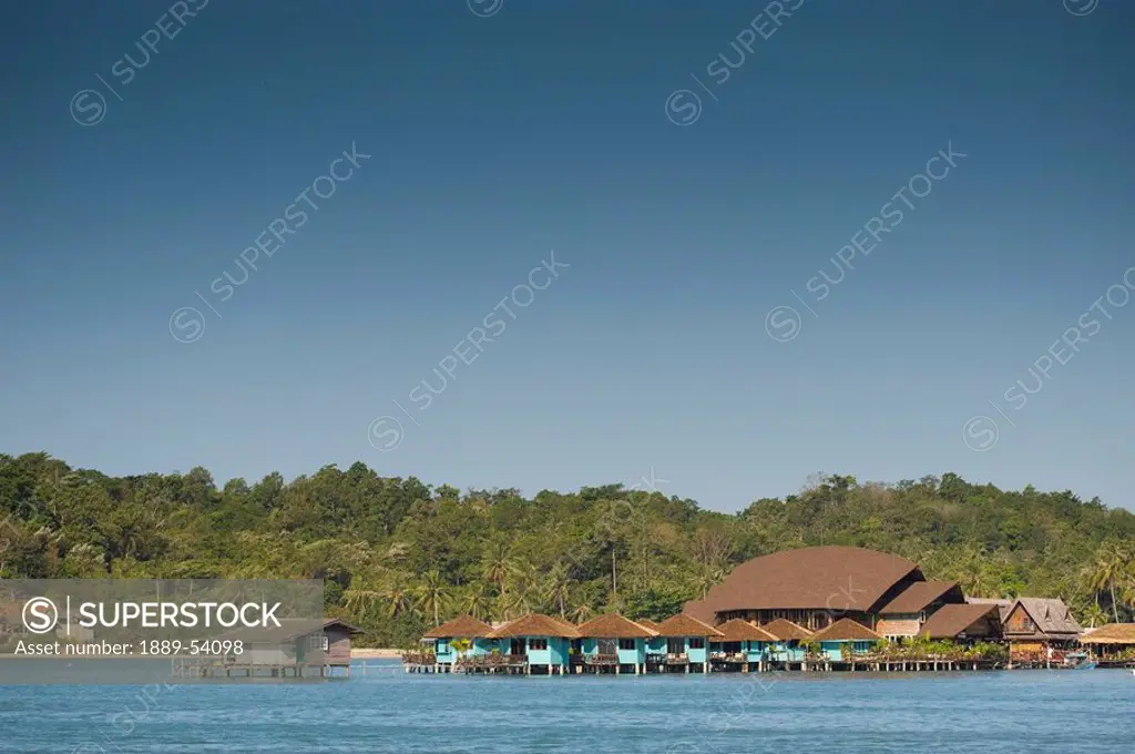 Koh Chang, Thailand, Guesthouse Huts In The Water At A Resort
