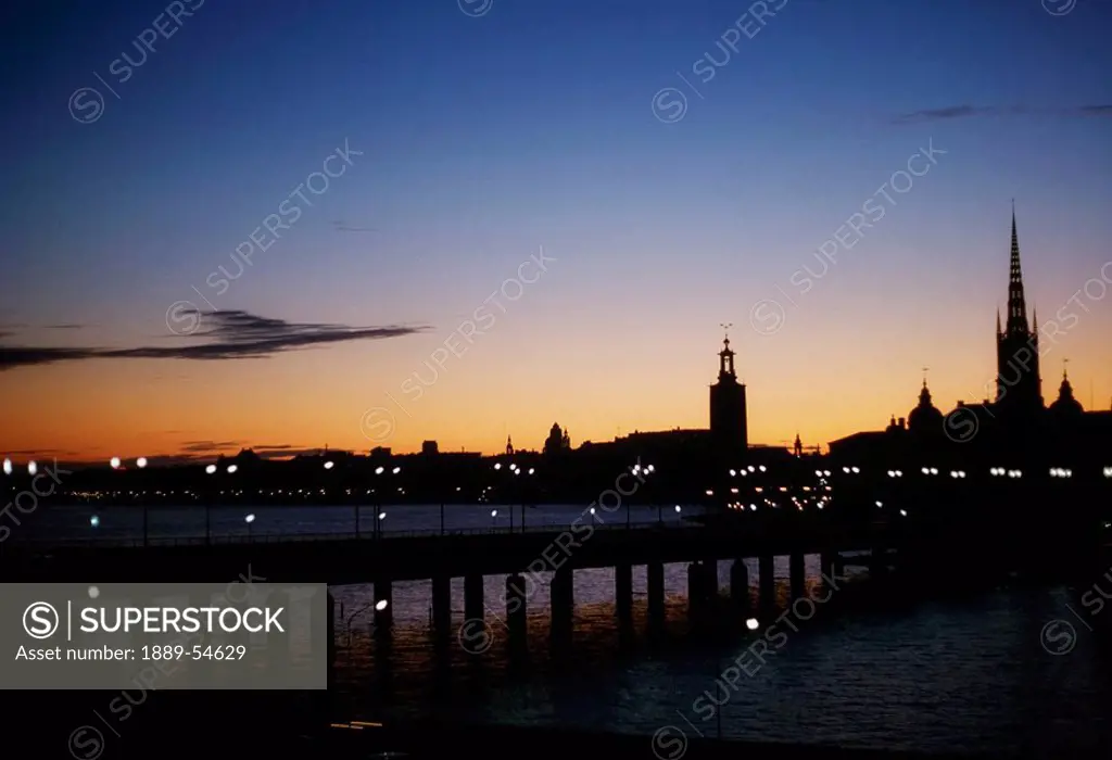 Stockholm, Sweden, Silhouetted City