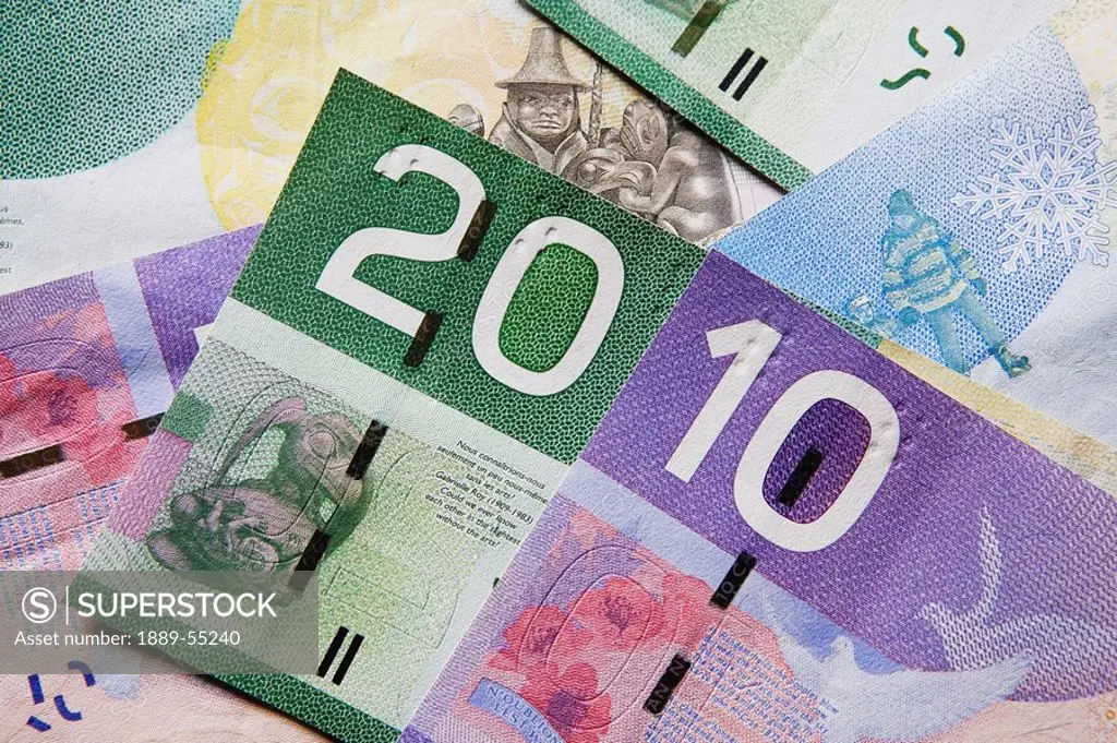 calgary, alberta, canada, close up of canadian money