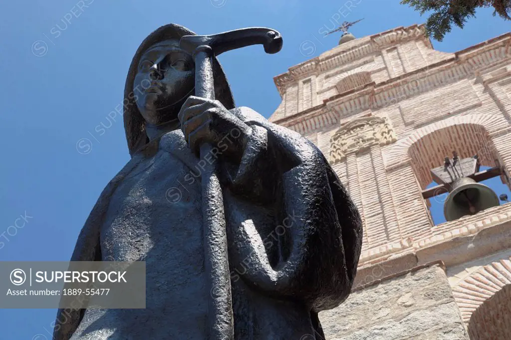 avila, spain, statue of st. teresa outside the fifteenth century convent of the encarnación, where st. teresa lived for several decades