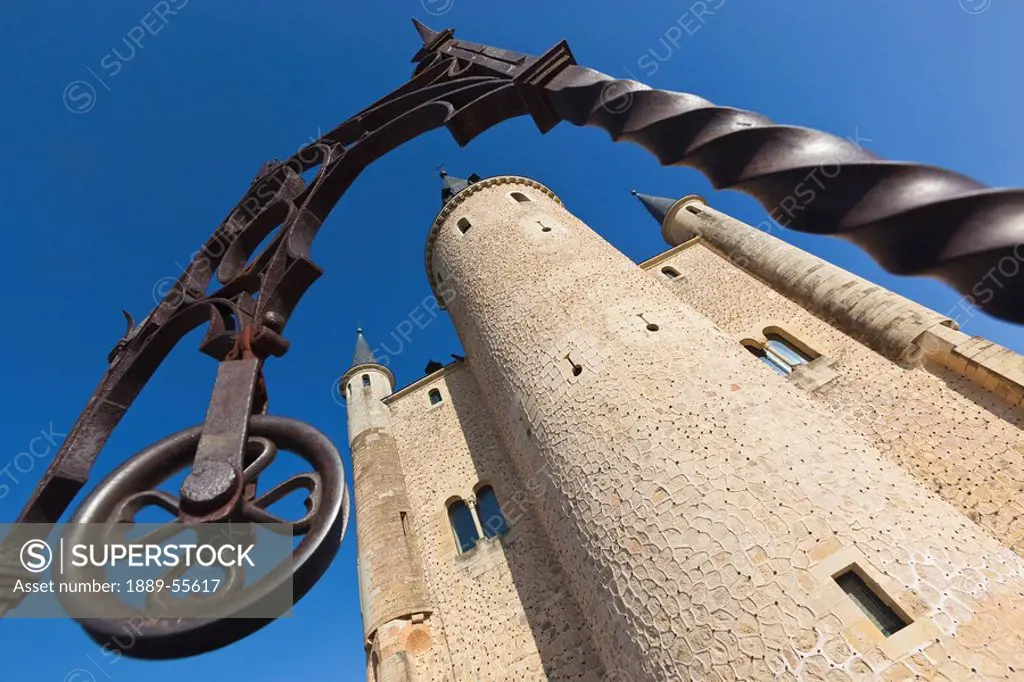 main tower and well of the alcazar, segovia, segovia province, spain