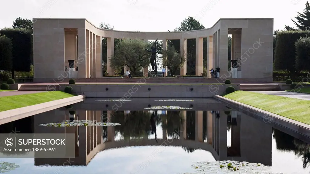 memorial in the american cemetery, normandy, france
