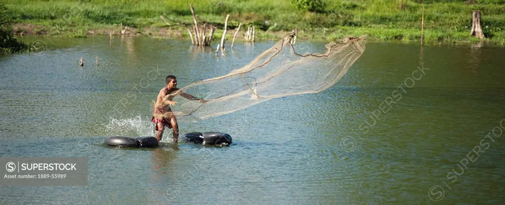 net fishing, mae sot, tak, thailand