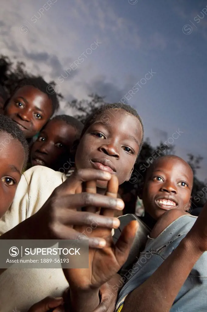 a group of children, manica, mozambique, africa
