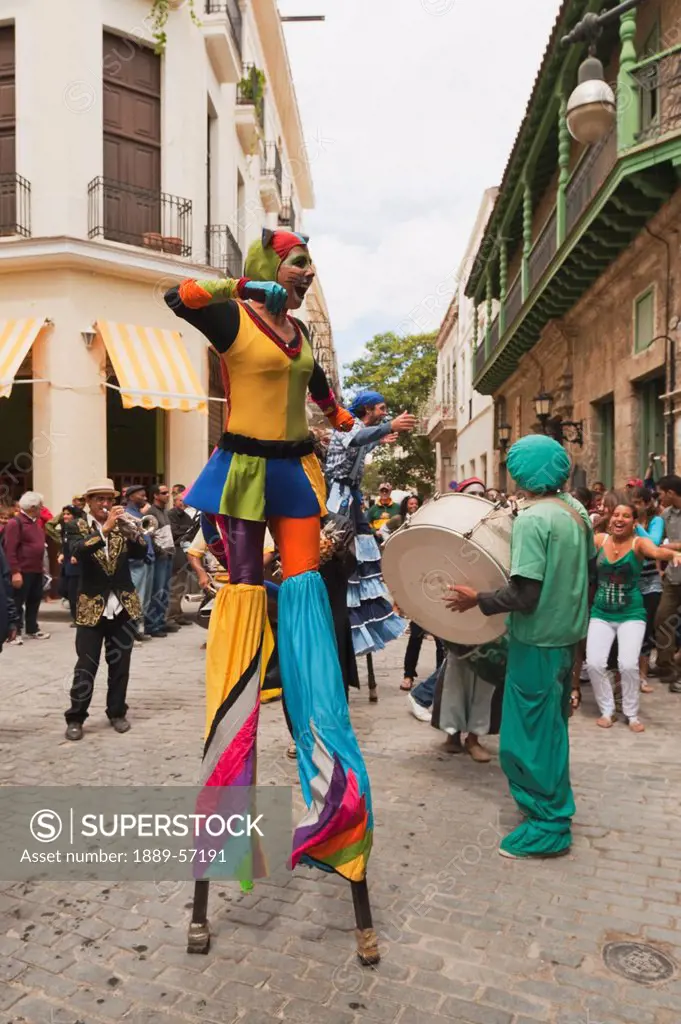 Street Dancers With Band, Havana, Cuba