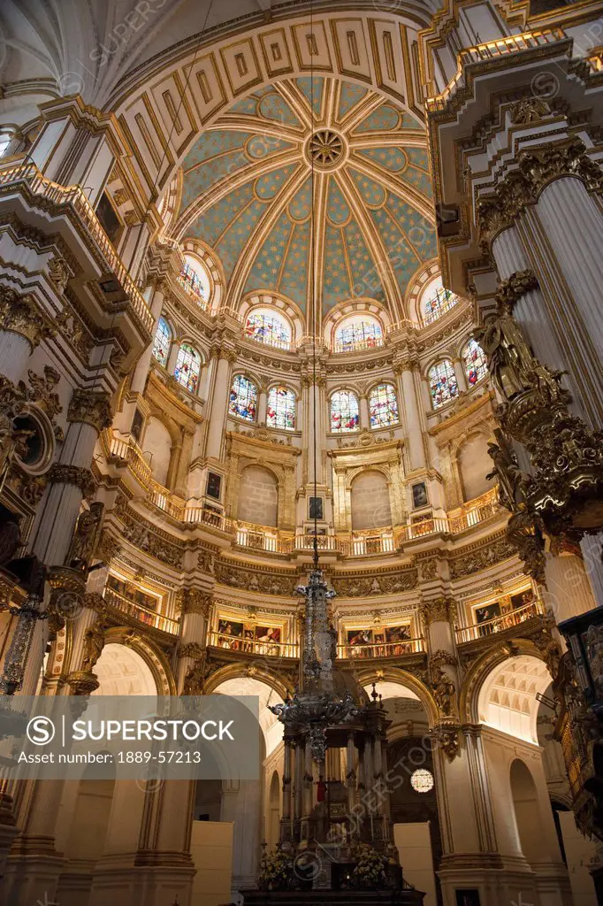 Dome Inside Granada Cathedral, Granada, Andalusia, Spain