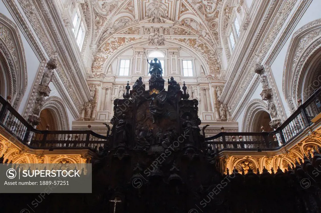Renaissance Choir Loft In The Cathedral Of Our Lady Of The Assumption Great Mosque Of Cordoba, Cordoba, Andalusia, Spain