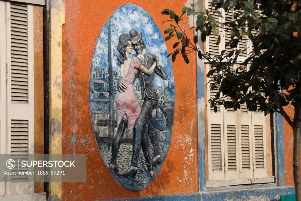 Tango Mural In La Boca, Buenos Aires, Argentina