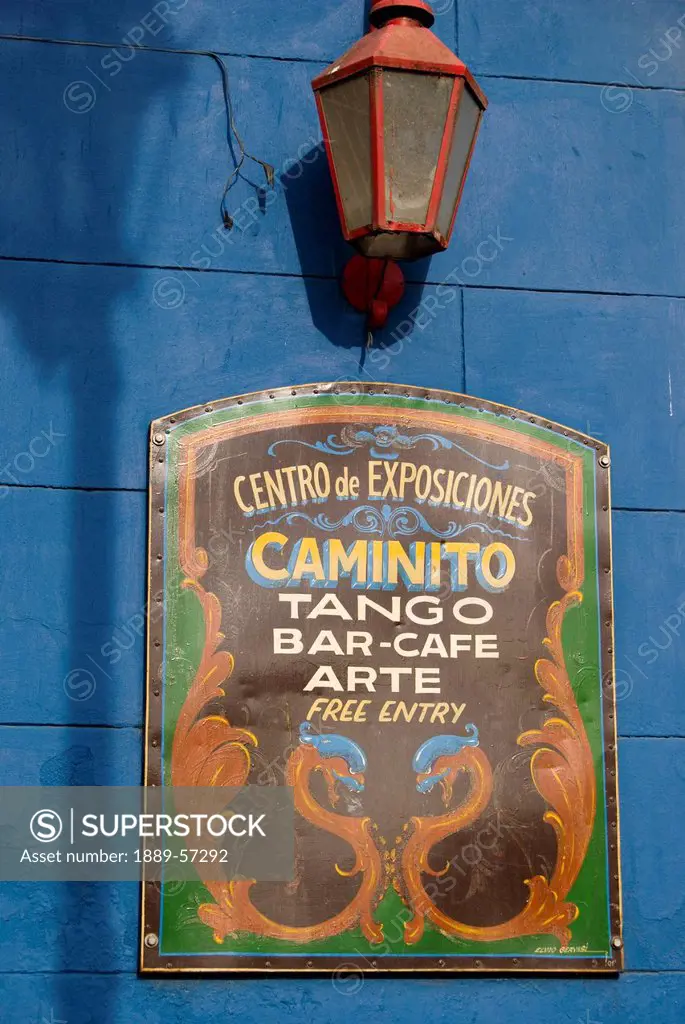 Sign On A Building On Caminito Street In La Boca, Buenos Aires, Argentina