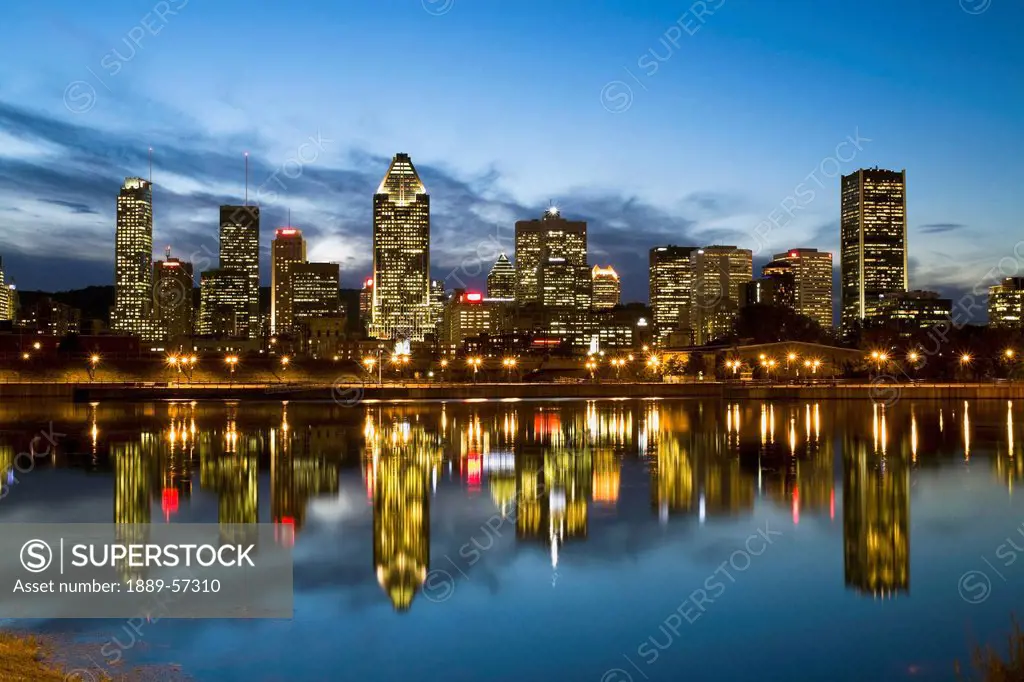 Skyline At Night, Montreal, Quebec, Canada