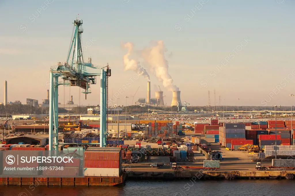 Cargo Containers In Jacksonville Port, Jacksonville, Florida, United States Of America