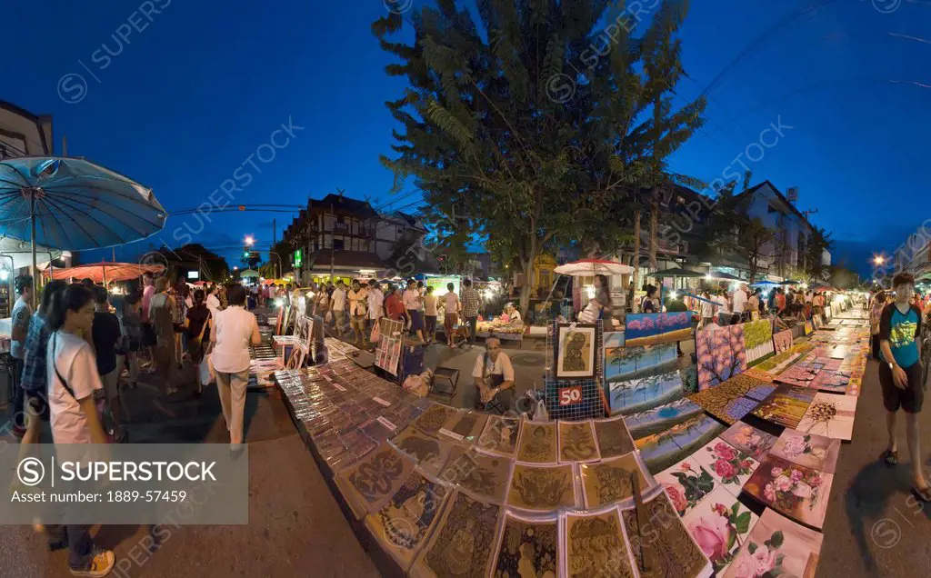 the famous sunday night walking street market, chiang mai, thailand