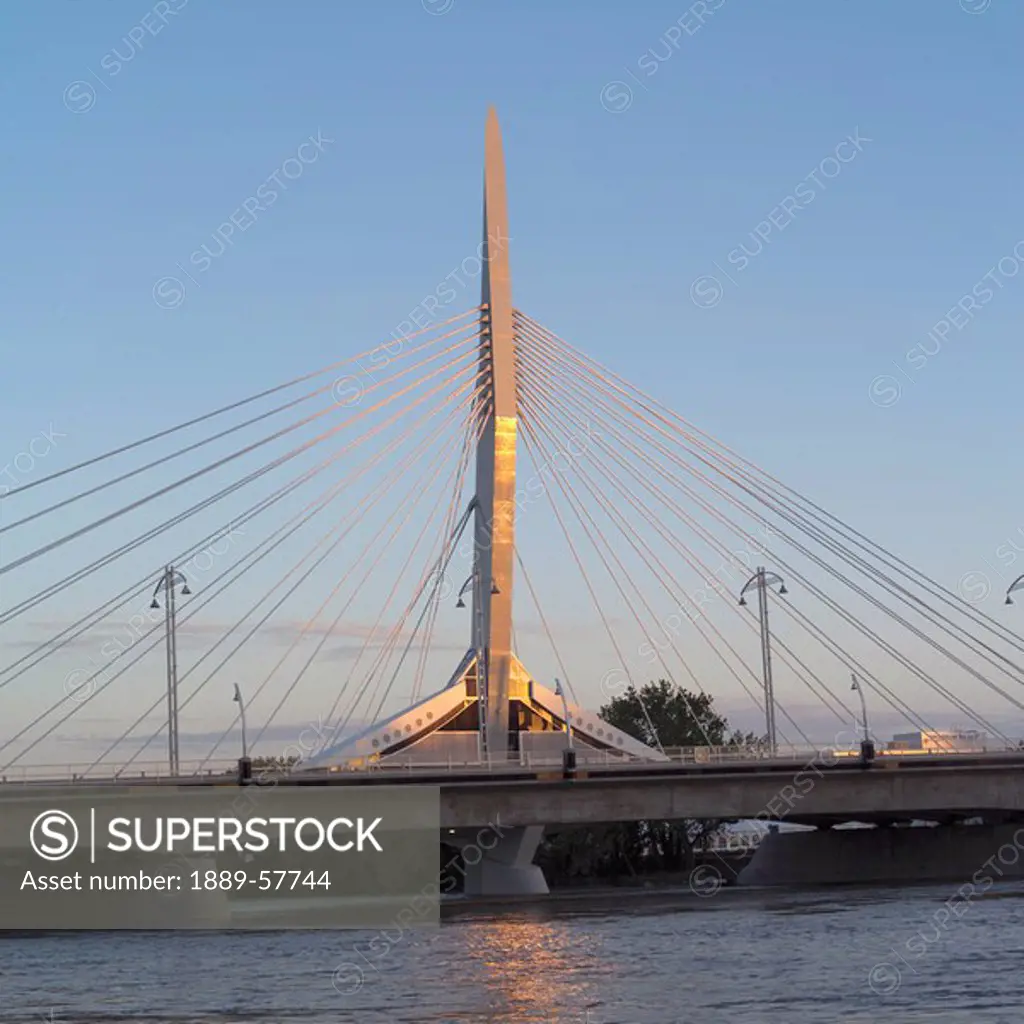 Provencher Bridge across the Red River in Winnipeg, Manitoba, Canada