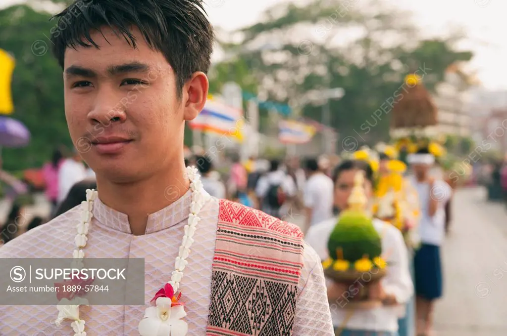 Man in Flower Festival, Chiang Mai, Thailand