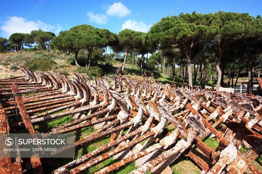 Rusty old anchors, Conil de la Frontera, Cadiz, Spain
