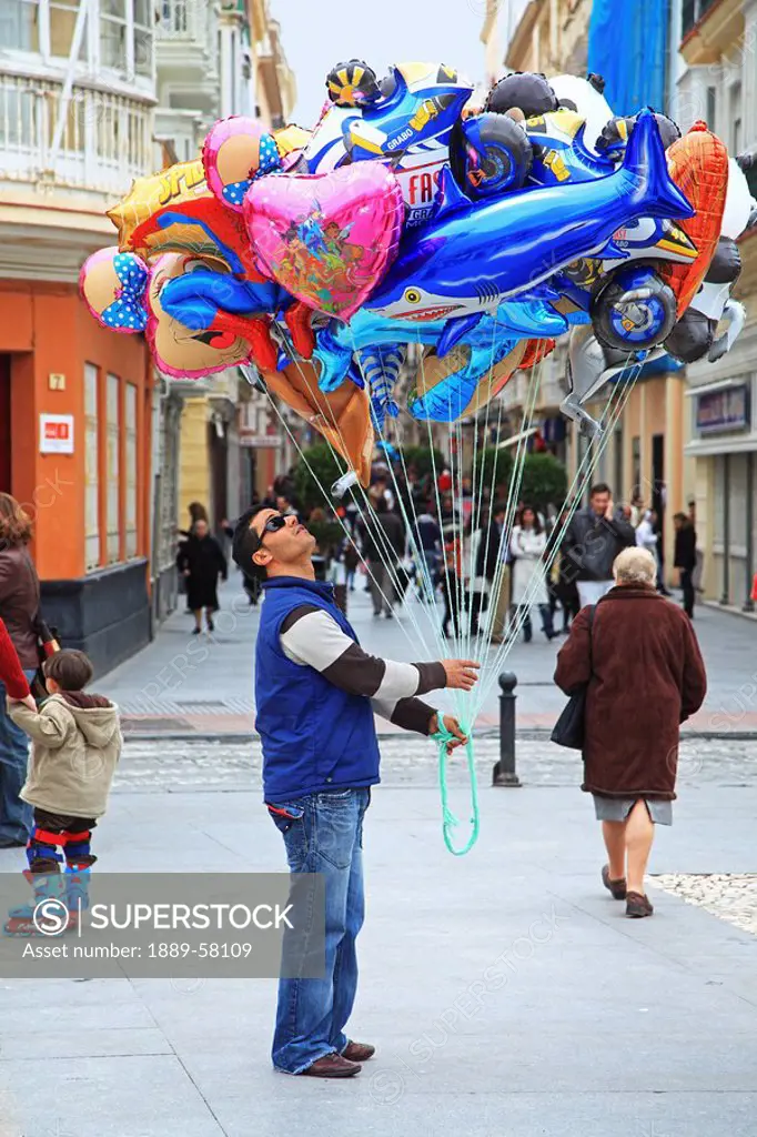Balloon vendor, Cadiz, Andalucia, Spain