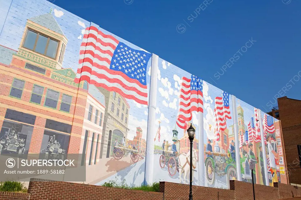 Mural on Fire Station 1, Wilmington, Delaware, USA