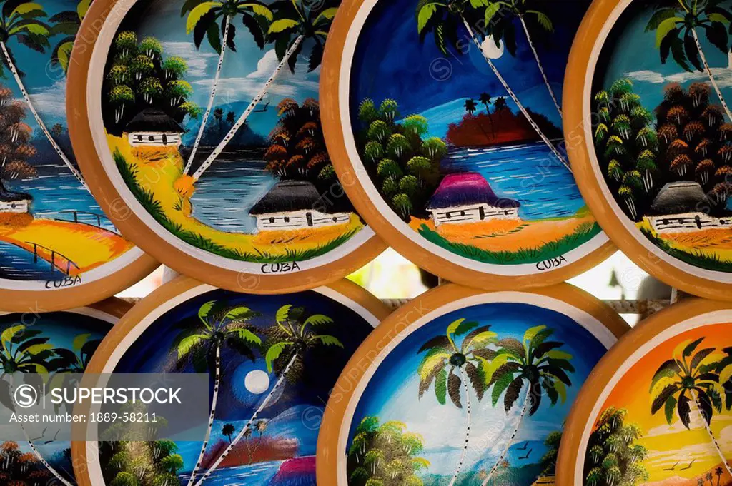 Caribbean souvenir plates, Cuba