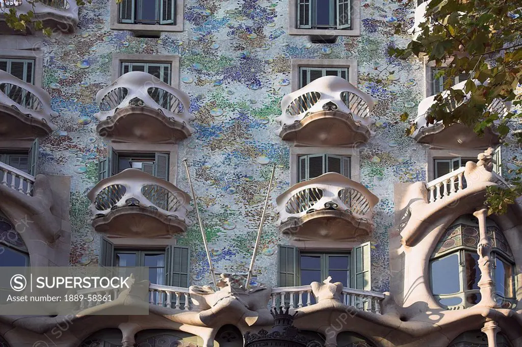 Architecture by Gaudi, Casa Batllo, Barcelona, Spain