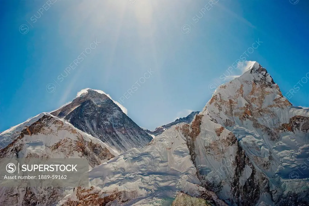 Mount Everest and Nuptse, Khumbu, Nepal