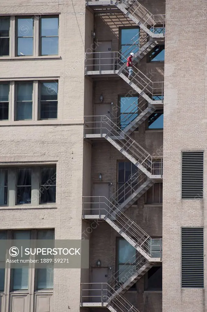 Fire escape on tall building, Chicago, Illinois, USA